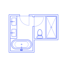 Layouts Bathrooms Primary Split Luxury 2 Wall Center Line Tracing Svg Vector, Free Vectors File